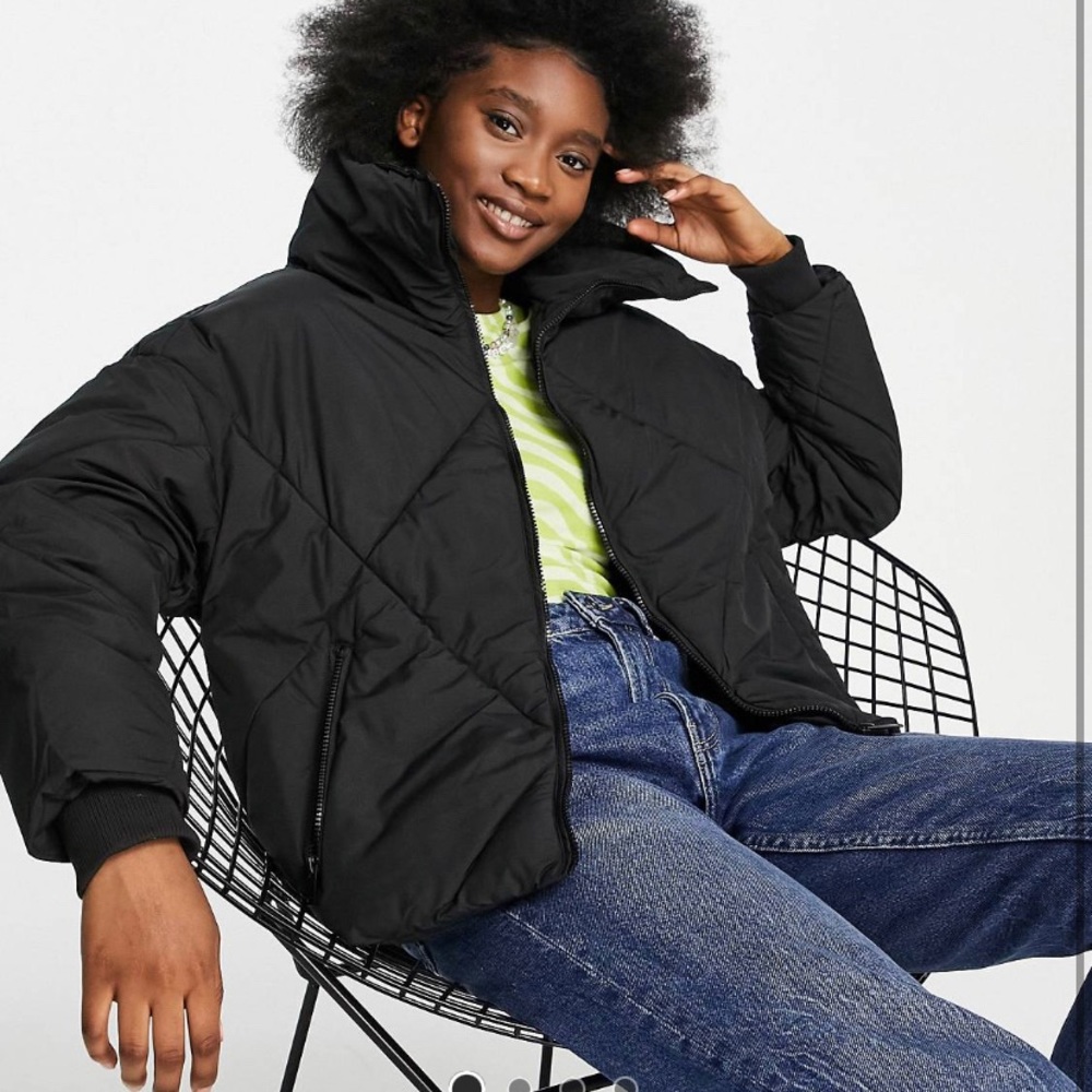Black quilted jacket
